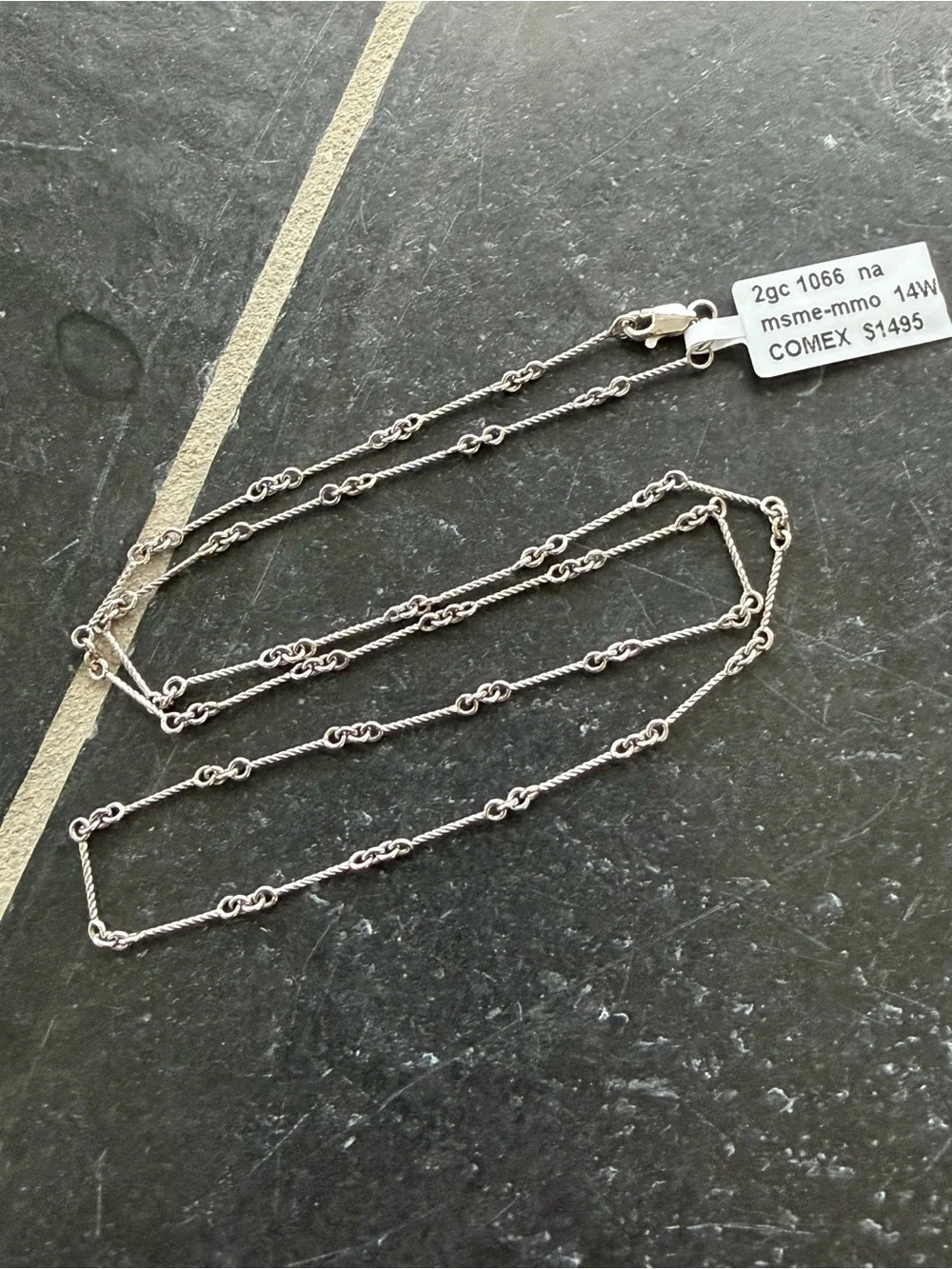 14kt. White Gold Cable Link Chain Necklace - 20